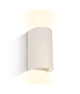 White 2x6W mains GU10 wall mounted decorative light.