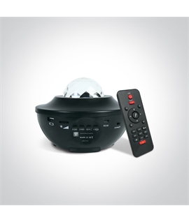  STAR PROJECTOR/SPEAKER 8W IP20

Remote control, USB cable 5V, Adaptor 230V are included

Bluetooth connectable name: BTK10
USB port in order to hear songs directly from USB
Step-Dimmable: 100% - 70% - 40% - 10%
4 hours automatic shutdown func