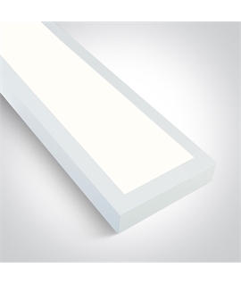 White 15x120cm surface mounted backlit LED panel.