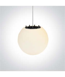 White E27 moonlight suitable for suspended or garden installation, IP54.