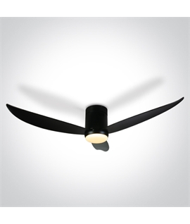 Black Ceiling mounted fan complete with black ABS blades.