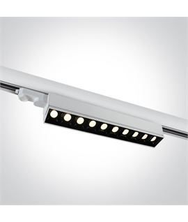 White 10X5W COB linear track light spot +-45� adjustable, ideal for
shops and showrooms.