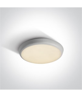 White 12W LED slim plafo, IP54, ideal for both indoor and outdoor
installation.