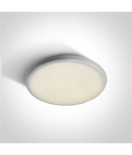White 18W LED slim plafo, IP54, ideal for both indoor and outdoor
installation.