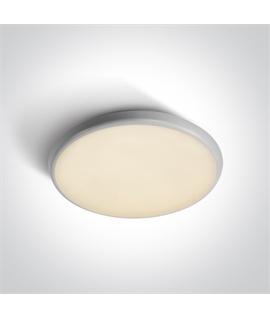 White 25W LED slim plafo, IP54, ideal for both indoor and outdoor
installation.