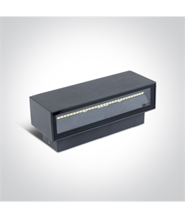 Anthracite 2x6W LED wall light, IP54, ideal for both indoor and outdoor
installation.