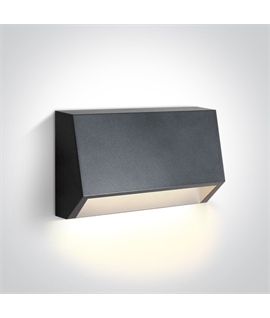 Anthracite 1,5W LED wall light, IP65, ideal for both indoor and outdoor
installation.