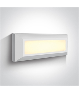 White 3,5W LED wall light, IP65, ideal for both indoor and outdoor
installation.