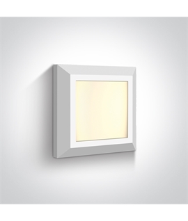 White 3,5W LED wall light, IP65, ideal for both indoor and outdoor
installation.