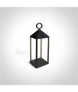 Black Recharchable Garden lamp suitable for indoor outdoor use, IP54.