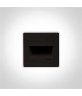 Black 1,5 W Wall recessed LED light, ideal for step and
corridor illumination.