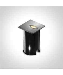 Aluminium 3W LED recessed wall light, IP54, ideal for, indoor and outdoor,
corridors and stairs illumination.
