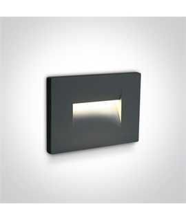 Anthracite 3,6W LED wall recessed light, IP65, ideal for both indoor
and outdoor installation.