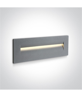 Grey 8,5W LED wall recessed light, IP65, ideal for both indoor
and outdoor installation.
