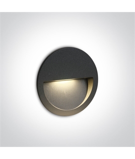 Anthracite 3W LED wall recessed light, IP65, ideal for both indoor
and outdoor installation.