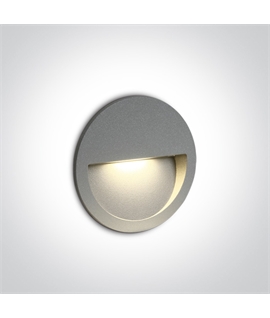 Grey 3W LED wall recessed light, IP65, ideal for both indoor
and outdoor installation.