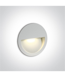 White 3W LED wall recessed light, IP65, ideal for both indoor
and outdoor installation.