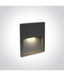 Anthracite 4W LED wall recessed light, IP65, ideal for both indoor
and outdoor installation.