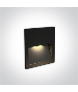 Black 4W LED wall recessed light, IP65, ideal for both indoor
and outdoor installation.