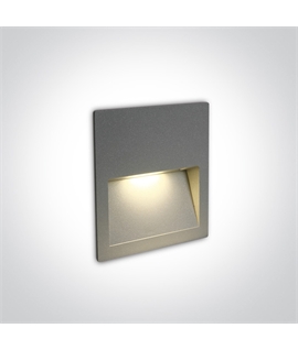 Grey 4W LED wall recessed light, IP65, ideal for both indoor
and outdoor installation.