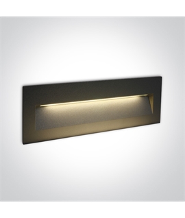 Anthracite 7W LED wall recessed light, IP65, ideal for both indoor
and outdoor installation.