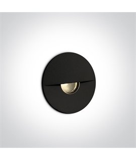 Black 1W 350mA LED wall recessed light, IP65, ideal for both indoor
and outdoor installation.