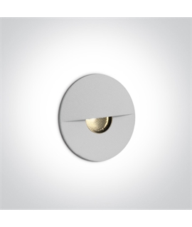 White 1W 350mA LED wall recessed light, IP65, ideal for both indoor
and outdoor installation.