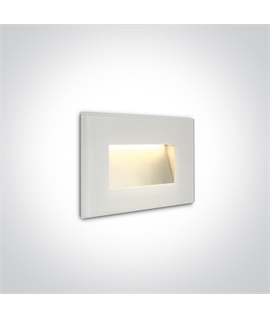 White 3W Glass SMD LED recessed wall light, IP65.