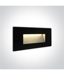 Black 4W Glass SMD LED recessed wall light, IP65.