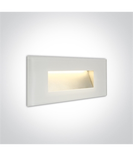 White 4W Glass SMD LED recessed wall light, IP65.