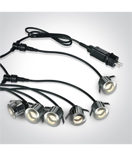 Stainless Steel LED inground for decking and stairs, set of 6pcs with
independent plug + 1 meter cable.