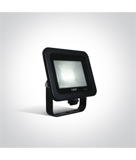 Black 10W AC LED flood light with adjustable mounting bracket.