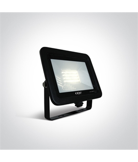 Black 30W AC LED flood light with adjustable mounting bracket.