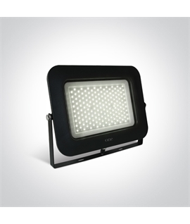 Black 150W AC LED flood light with adjustable mounting bracket.