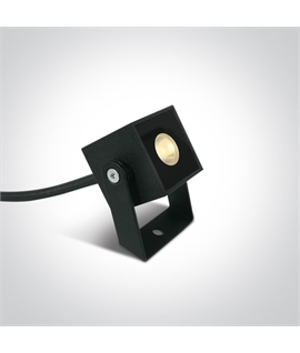Anthracite 1W 24V DC outdoor LED spot, IP67, ideal for garden illumination.