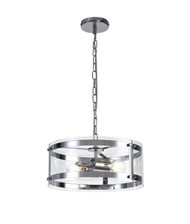 Panis Pendant, 2 Light E27, Polished Chrome