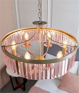 Hollywood Glam Sparkling Faceted Glass Chandelier