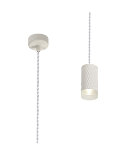 Piper 1 Light 11cm Pendant Light GU10, Sand White-Acrylic Ring