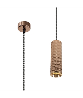 Piper 1 Light 20cm Pendant Light GU10, Rose Gold