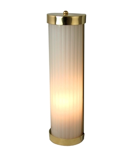 Art Deco Style Reeded Glass Wall Light in 3 Finishes