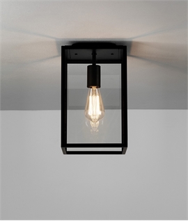 Framed Glass Porch Lantern - Ideal for Low Ceilings 
