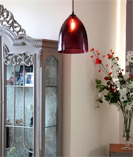 Blown Glass Bullet Shade Pendant - Clear & 5 Colours