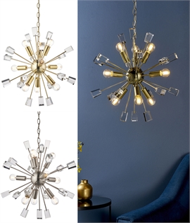 9 Light Atom Style Chandelier Pendant with Crystal