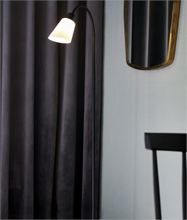 Elegant Adjustable Reading Floor Light in Black with Opal Glass 