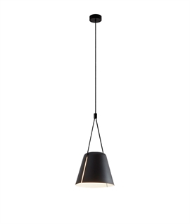 Black Cone Light Pendant with Slit Design - Offset or Single