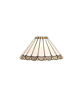 Solana Tiffany 30cm Non-Electric Shade, Grey-White-Crystal. Suitable For E27 or B22 Pendants