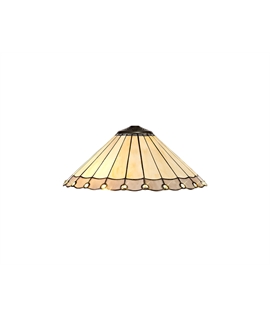 Solana Tiffany 40cm Shade Only Suitable For Pendant-Ceiling-Table Lamp, Grey-Cream-Crystal