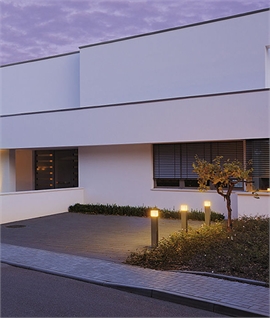 Exterior Bollard with Square Cube Top - E27 Lamp