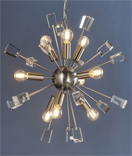 9 Light Atom Style Chandelier Pendant with Crystal