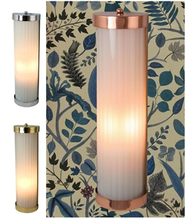 Art Deco Style Reeded Glass Wall Light in 3 Finishes